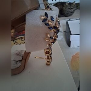 NEWGold and Blue Jeweled Shoes